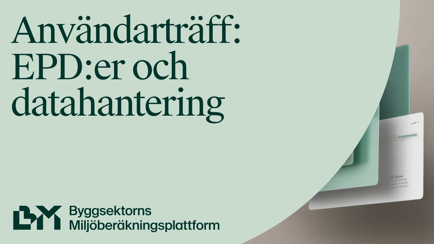 Datahantering Inkopies Användarträff: EPDer och datahantering
